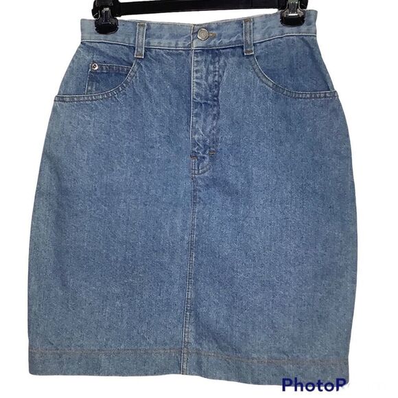 VINTAGE Y2K Gloria Vanderbilt Jean mini skirt Sz 6 - Picture 1 of 10